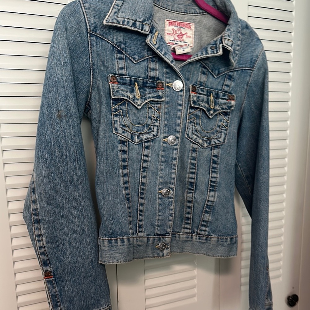 True Religion Blue Jean Jacket Classic Denim Style